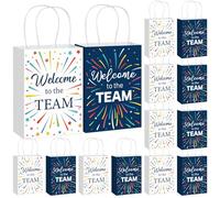 Kolldenn 24 bolsas de regalo de papel de bienvenida al equipo a granel para nuevos empleados, bolsas de regalo de bienvenida al equipo con asas para nuevos empleados, regalos de agradecimiento al