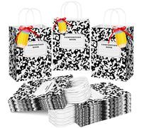 Kolldenn 36 bolsas de regalo para profesores, bolsas de papel de composición con asas, línea de cuaderno, regalos para profesores, bolsa de regalo para jardín de infantes, preescolar, bienvenida