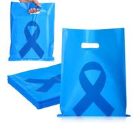 Kolldenn 50 bolsas de concienciación sobre el abuso infantil, con cinta azul, bolsas de regalo para concienciación sobre el cáncer con asa, cáncer de colon, cáncer colorrectal, bolsas de mercancía