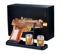 Kollea Decantador de whisky de 15 oz y juego de vasos de 2 onzas, dispensador de whisky para licor, whisky de cristal para hombres, papá, regalos únicos para el día del padre, cumpleaños, aniversario,