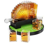 Kollea Juego de decantador de whisky Blackjack, decantador estilo casino de 38 onzas con 4 vasos, dispensador de licor, divertidos regalos de cumpleaños para hombres, papá, él, novio, artículos