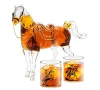 Kollea Regalos de cumpleaños para hombres - Padre Caballo Whisky Juego de embotellador de whisky con 2 vasos de vaquero, dispensador de alcohol para el bar casero, regalo de alcohol para él - novio