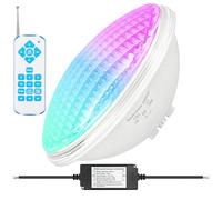 KOLLNIUN Iluminación LED para piscina RGB, 54W, PAR56, luces LED subacuáticas, flotante, sincronización externa, con mando a distancia, 12 V CA, IP68, resistente al agua