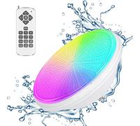 KOLLNIUN Luces LED para piscina PAR56, luces subacuáticas, RGBW, IP68, impermeables, planas, 54 W, 12 V CA/CC, regulables con mando a distancia, iluminación de piscina plana