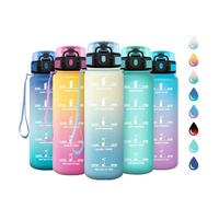 KollyKolla Botella 500ml, Garrafa Agua sin BPA, Botella Agua con Filtro, Cantimplora Deportiva con Marca de Tiempo, Cantimplora para Oficina, Bicicleta, Yoga, Running, Escuela, Viaje