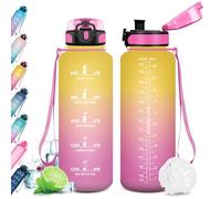 KollyKolla Botella Agua 1.5L, Botella Agua Motivadora, Botella Gimnasio Prueba de Fugas, sin BPA, Reutilizable Cantimplora para Adulto, Colegio, Gimnasio, Oficina, Bicicleta, Gym, Fitness