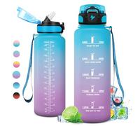 KollyKolla Botella Agua 1.5L, Botella de Agua Deportiva con Pajita, Botella agua Gimnasio, Reutilizable, sin BPA, Garrafa Agua para Adulto, Niño, Niña, Colegio, Bicicleta, Running, Gym