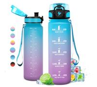 KollyKolla Botella Agua 1L, Gimnasio Botella Deporte, Cantimplora Infantil, Prueba de Fugas, sin BPA, Reutilizable, Garrafa Agua para Adulto, Niños, Colegio, Camping, Oficina, Bicicleta