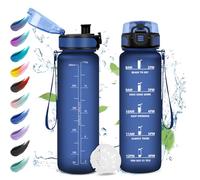 KollyKolla Botella Agua 500ml, Botella Agua Motivadora y Prueba de Fugas, Reutilizable, Fácil de Limpiar, con Marcador de Tiempo, para Niños, Adulto, Gimnasio, Bicicleta, Escuela, Oficina, Yoga