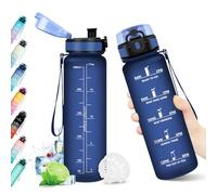 KollyKolla Botella Agua 500ml, Cantimplora con Filtro, Reutilizable, Motivacional, Botella con Marca de Tiempo, Botella sin BPA, Cantimplora para Gimnasio, Oficina, Escuela, Sport, Bicicleta