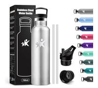 KollyKolla Botella Agua 750ml, Cantimplora sin BPA, Botella Acero Inoxidable con Doble Pared Aislada, Cantimplora Termica Hermética, Termo Reutilizable para Escuela, Colegio, Oficina, Senderismo