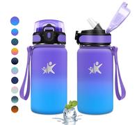 KollyKolla Botella Agua Acero Inoxidable 500ml, Botella Agua con Pajita, sin BPA, a Prueba de Fugas, Cantimplora Termica Reutilizable para Camping, Niño, Niña, Adulto, Bicicleta, Escuela, Fitness