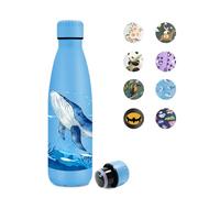 KollyKolla Botella Agua Acero Inoxidable 500ml, Cantimplora con Tapa, sin BPA, Fácil de llevar, Botella Termo Reutilizable para Camping, Niño, Niña, Adulto, Deporte, Escuela, Oficina, Fitness