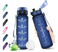 KollyKolla Botella Agua Deporte - Botella Niño 500ML, Botellas sin BPA, Prueba de Fugas, con Marcador de Tiempo de Motivación, Cantimplora para Niños, Adulto, Gimnasio, Bicicleta, Escuela, Oficina