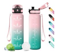 KollyKolla Botella Agua Deportiva 500ml, Cantimplora Prueba de Fugas, Botella Agua con Marca de Tiempo, Reutilizable,para Running, Gimnasio, Cámping, Sport, Yoga