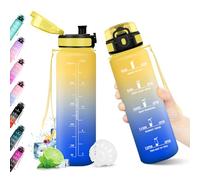 KollyKolla Botella Agua Deportiva 500ml, Garrafa Agua sin BPA, Botella con Marca de Tiempo con Filtro, Motivacional, Reutilizable, Cantimplora para Escuela, Oficina, Sport, Yoga, Gimnasio
