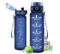 KollyKolla Botella Agua Niños 500ml, Botella Agua Motivadora, sin BPA, Prueba de Fugas, Reutilizable Cantimplora para Niños, Adulto, Colegio, Gimnasio, Oficina, Bicicleta, Gym, Fitness