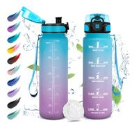 KollyKolla Botella Agua Niños 500ml, Fácil de Limpiar, Reutilizable, Botella Agua Motivacional a Prueba de Fugas, con Filtro, Cantimplora para la Escuela, Bebidas Carbonatadas, Guardería, Yoga