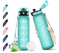 KollyKolla Botella de Agua Deportiva, Cantimplora Niño 500ml, Botella Agua Motivadora Prueba de Fugas, sin BPA, Reutilizable Cantimplora para Niño, Colegio, Gimnasio, Oficina, Bicicleta, Gym, Fitness