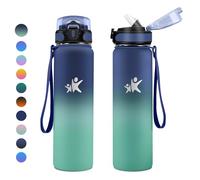 KollyKolla Botella Termica 1L, Botella Agua con Pajita, Botellas de Agua Acero Inoxidable, sin BPA, a Prueba de Fugas, Cantimplora Termica para Bicicleta, Senderismo, Oficina, Niños, Adultos