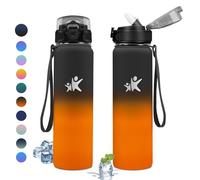 KollyKolla Botella Termica 1L, Botella Agua con Pajita, Botellas de Agua Acero Inoxidable, sin BPA, a Prueba de Fugas, Cantimplora Termica para Bicicleta, Senderismo, Oficina, Niños, Adultos
