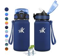 KollyKolla Botella Termica 500ml, Botella Agua con Pajita, Cantimplora Termo con Doble Aislamiento, sin BPA, Fácil de llevar, Cantimplora Termica para Bicicleta, Camping, Niños, Fitness, Escuela