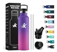KollyKolla Botella Termica 750ml, Botella Agua Acero Inoxidable con Pajita y Filtro, Reutilizable, Termo a Prueba de Fugas, Sin BPA, Cantimplora para Deporte, Oficina, Gimnasio, Ciclismo, Escuela