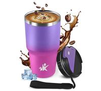 KollyKolla Termo Café 600ml, Termo Hermético con Tapa, sin BPA, Vaso Taza de Café para llevar a Prueba de Fugas, Taza Aislante Premium para Refrescos con Gas, Campamento, Yoga, Oficina, Correr