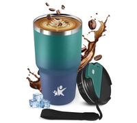 KollyKolla Termo Café 600ml, Termo Hermético con Tapa, Vaso Taza de Café para llevar a Prueba de Fugas, Taza Aislante Premium para Refrescos con Gas, Campamento, Yoga, Oficina, Correr