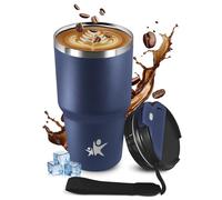 KollyKolla Termo Cafe, Taza de Café para Llevar 304 Acero Inoxidable Reutilizables, Taza Aislante Hermética al Vacío con Tapa, Termo Café Hermético Perfecta para Campamento, Niños, Oficina, Correr