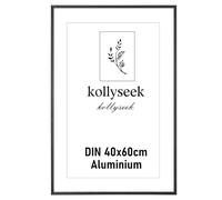 kollyseek Marco de aluminio 40 x 60 cm negro marco póster de metal con vidrio acrílico irrompible moderno marco para fotos Marco con paspartú para imágenes Póster Foto negro