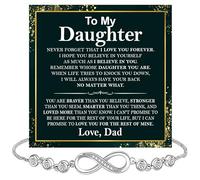 KOLMALK Pulsera de corazón infinito con texto en inglés «To My Daughter» de mamá y papá, regalo para madre e hija con tarjeta de mensaje y caja, regalos de Navidad para hija, Infilnity Symbol, No es