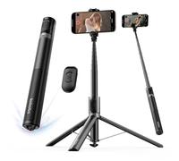 KOLOOBO Trípode automático para teléfono de 67 pulgadas, palo selfie de apertura automática para iPhone con control remoto, soporte extensible giratorio de 360° para grabación de video, trípode de