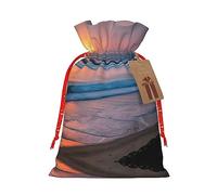 KoloQren Bolsa de regalo con cordón de lino con estampado de puesta de sol, se puede utilizar para regalos, reuniones, viajes, empacar galletas y dulces, etc