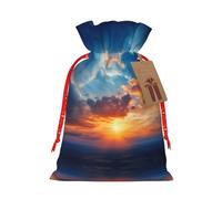 KoloQren Bolsa de regalo de lino con cordón con estampado de cielo nublado, se puede utilizar para regalos, reuniones, viajes, empacar galletas y dulces, etc
