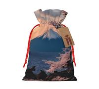 KoloQren Bolsa de regalo de lino con cordón y estampado de paisaje Fuji de Japón, se puede utilizar para regalos, reuniones, viajes, empacar galletas y dulces, etc