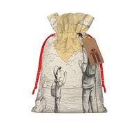 KoloQren Feliz día del padre por hijo bolsa de regalo de lino con cordón, se puede utilizar para regalos, reuniones, viajes, envolver galletas y dulces, etc