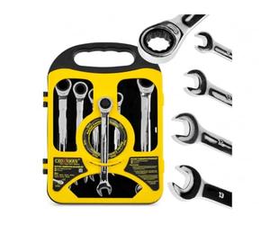KOLORENO Chiavi combinate a cricchetto 8-19 mm, set da 7 pz., pratico set di chiavi per viti, dadi, officina, garage e riparazioni.