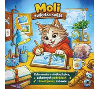 Kolorowanka dla dzieci 4-8 lat • Urocza kotka Moli Podróżniczka • Przygody, odkrywanie świata: Rozwój wyobraźni dla przedszkolaków, kreatywna zabawa dla dziewczynek i chłopców, Magiczne przygody