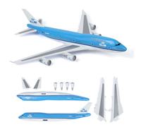 kolotesame maqueta de avión a Escala 1/280 para armar, Compatible con el Boeing 747 de KLM, Kit de Montaje rápido de plástico con Soporte, 25,5cm De Largo, Ideal para exhibición o Regalo