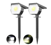 Kolpop 10 Piezas Luces Solares para Exterior, Impermeable IP67, Potente Focos LED para Jardín, Caminos, Suelo, Patio, Terraza y Camping (Blanco Frío)