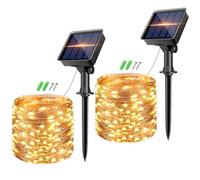 kolpop 2 Paquete Luces Solares LED Exterior Jardin, Total 16M 160LED Guirnaldas Luces Exterior Solar, 8 Modos Cadena de Luces Decoracion para Navidad, Interior,Terraza, Fiestas, Bodas
