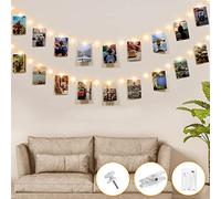 kolpop 5m 50 Led Clip Cadena de Luces LED 30 Pinzas, Fotoclips, Guirnalda de Luces para Colgar Fotos, Por decoración, Habitaciones, Bodas,Cumpleaños