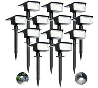 kolpop Luces Solares LED Exterior Jardin [12 Piezas/77 LEDs],6000K Frio Blanca Luz Solar Exterior,Impermeable IP65,1800LM Focos Solares para Patio,Suelo,Calzada,Terraza,Césped,Carril,Camping,Macetas