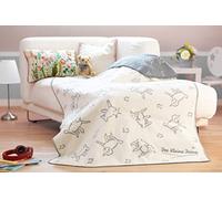 KOLTER Manta vegana para niños, manta biológica, manta de El Principito Ovejas (gris-beige)