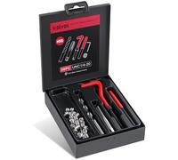 Kolvoii UNC1/4-20 Kit de reparación de rosca, kit de helicoidal SAE con broca HSS, insertos de rosca, herramienta de grifo y ruptura, juego completo de reenhebrado con funda de transporte