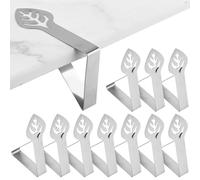 KOLZEMV 10 Piezas Clips de Acero Grandes Inoxidable Mantel Pinza para Mantel Cubierta, sujeta manteles, sujeta manteles de mesa exterior, mesa jardin exterior, para hogar, Fiestas,Restaurante, Bodas