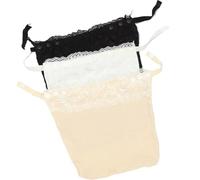 KOLZEMV 3 Piezas Sujetador Antiarrugas Escote de Sujetador insertado superposición Panel de Moda Chaleco,Encaje para Mujer con Clip en Mock Camisole, Chaleco con Panel superpuesto, Camisola simulada