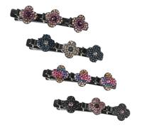 KOLZEMV 4 PCS Pinzas para el cabello trenzadas con piedras de cristal brillante, pinzas para el pelo con diamantes de imitación para mujeres y niñas, horquillas pelo mujer, horquillas pelo(Estilo A)