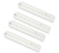 KOLZEMV 4 PCS Regla de 30 cm para niños, regla escolar flexible, regla de escuela primaria, transparente, regla geométrica, para escolares u oficina, regla recta plegable, transparente y flexible